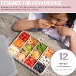 Melii - recipiente para lanches dividido com 12 compartimentos, rosa Discount