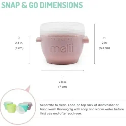 Melii - recipientes de armazenamento de comida para bebês Snap &amp; Go, 2 onças, pacote com 6 Clearance