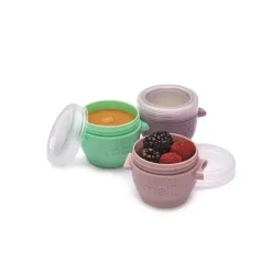Melii - Recipientes de armazenamento de comida para bebê Snap &amp; Go de 2 onças com tampas Best