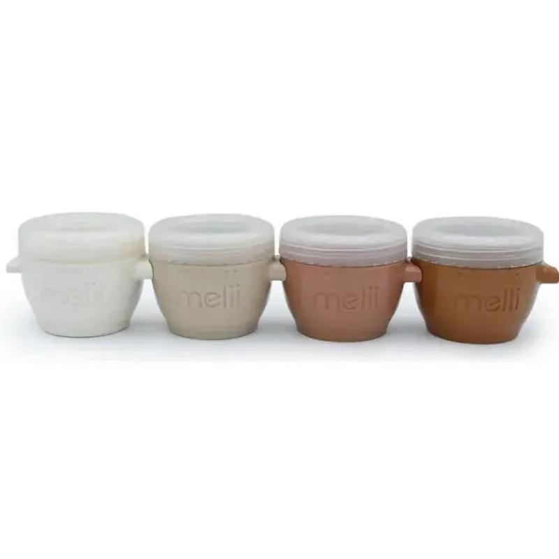melii__recipientes_de_arm_SKUil9lp6Rg_0.webp Melii - Recipientes de armazenamento de comida para bebê 4Pk Snap & Go com tampas, neutros, 4 onças Online