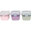 Melii - Recipientes de vidro para armazenamento de alimentos com capa de silicone, 5,4 onças, rosa, roxo, cinza New