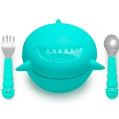 Melii - tigela de silicone para tubarão com tampa e utensílios Best