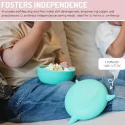 Melii - tigela de silicone para tubarão com tampa e utensílios Best
