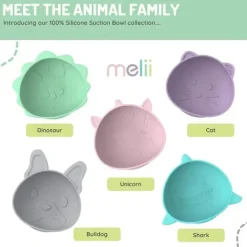 Melii - Ventosas de silicone para bebês e crianças pequenas, 10,1 onças - pacote com 2, gato roxo Clearance