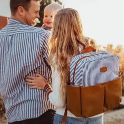 JJ Cole Mochila Tomy - Popperton Bolsa de Fraldas Cognac Strip Best