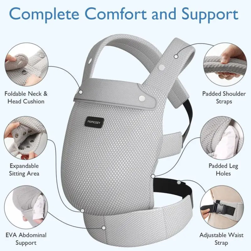 momcozy__baby_carrier_new_SKUu6vbJJ8C_4.webp Momcozy - Baby Carrier Newborn To Toddler, Mesh Grey Discount