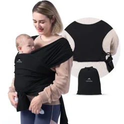 Momcozy - Baby Wrap Carrier, Black Hot