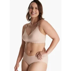 Momcozy - Yn46 Seamless Floral Push Up Nursing Bra-Oyster Pink, Xl Outlet