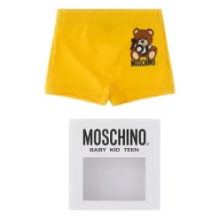 Moschino Baby - Boy Swim Shorts With Toy Bear Print In Gift Box Yellow Sale