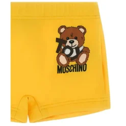 Moschino Baby - Boy Swim Shorts With Toy Bear Print In Gift Box Yellow Sale