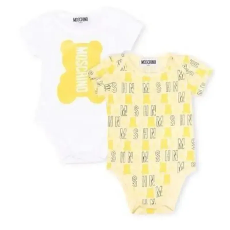 moschino_baby__conjunto_d_SKU0sp3dKYM_0.webp Moschino Baby - Conjunto de Body de Jersey Unissex com Brinquedo Dourado New