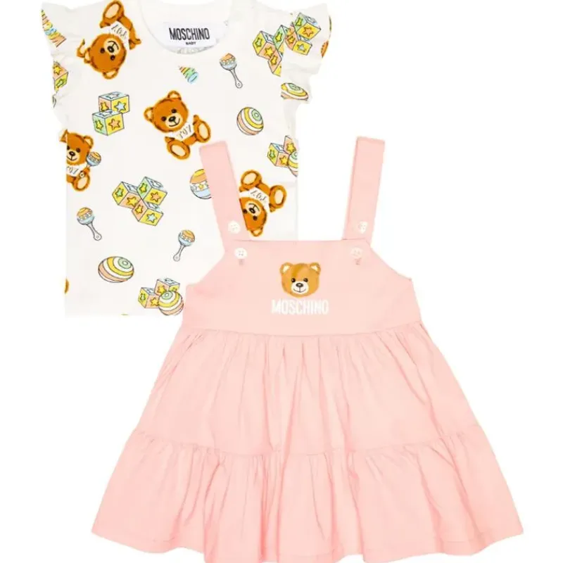 moschino_baby__conjunto_d_SKUVoJQMmzL_0.webp Moschino Baby - conjunto de vestido e camiseta com babados para meninas Bear Born, Sugarrose Discount