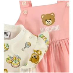 Moschino Baby - conjunto de vestido e camiseta com babados para meninas Bear Born, Sugarrose Discount