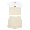 Moschino Baby - Short Sleeve Tee And Shorts Set With Bear Print In Gift Box Beige Online