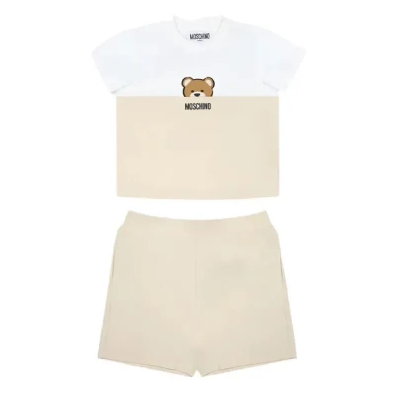 moschino_baby__short_slee_SKUQOmkSprh_0.webp Moschino Baby - Short Sleeve Tee And Shorts Set With Bear Print In Gift Box Beige Online