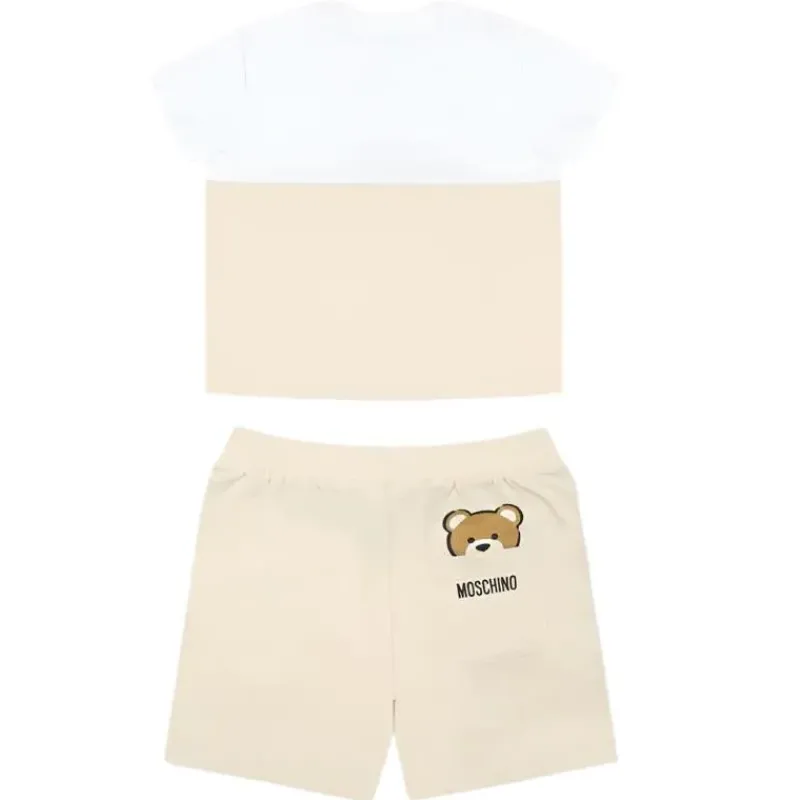 moschino_baby__short_slee_SKUQOmkSprh_1.webp Moschino Baby - Short Sleeve Tee And Shorts Set With Bear Print In Gift Box Beige Online