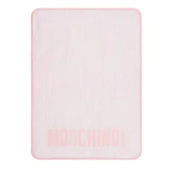Moschino Baby - Striped Diaper Bag With Bear Patch Changing Mat Light Pink Clearance