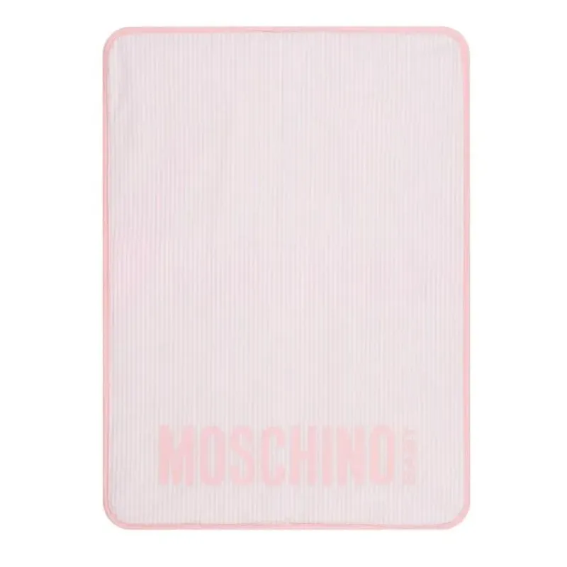 moschino_baby__striped_di_SKU1a04vjIE_2.webp Moschino Baby - Striped Diaper Bag With Bear Patch Changing Mat Light Pink Clearance