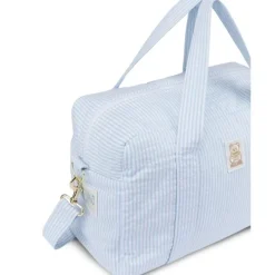 Moschino Baby - Striped Diaper Bag With Bear Patch Changing Mat Light Blue Online