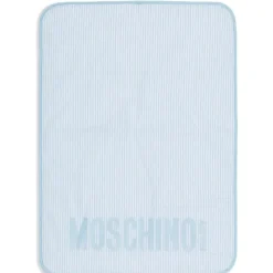 Moschino Baby - Striped Diaper Bag With Bear Patch Changing Mat Light Blue Online