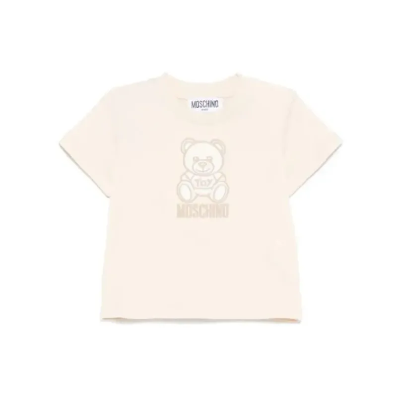 moschino_baby__unisex_sho_SKUliaDp9mY_0.webp Moschino Baby - Unisex Short Sleeve Toned Tee With Bear Print, Beige New