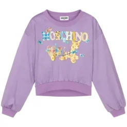 Moschino bebê - menina cropped com girafa, roxo Outlet