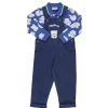 Moschino bebê - menino camisa pólo e conjunto de macacão de pelúcia, azul Discount