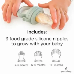 Moss u0026 Fawn Moss &amp; Fawn - Alimentador de forragem, brinquedo de dentição de comida para bebê congelada de silicone calmante, samambaia Online