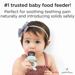 Moss u0026 Fawn Moss &amp; Fawn - Alimentador de forragem, brinquedo de dentição de comida para bebê congelada de silicone calmante, samambaia Online