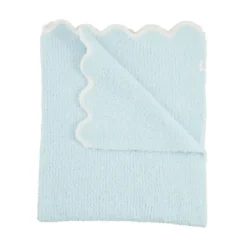 Mud Pie - Baby Boy Blue Scallop Chenille Blanket New