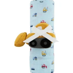 Mud Pie - Baby Boy Construction Swaddle & Rattle Set Clearance