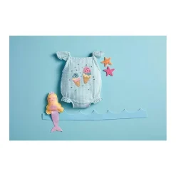 Mud Pie - Baby Girl Blue Seersucker Ice Cream Swimsuit Clearance