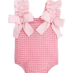 Mud Pie - Baby Girl Children's Pink Crinkle Check Best