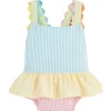 Mud Pie - Baby Girl Seersucker Ric-Rac Swimsuit Discount