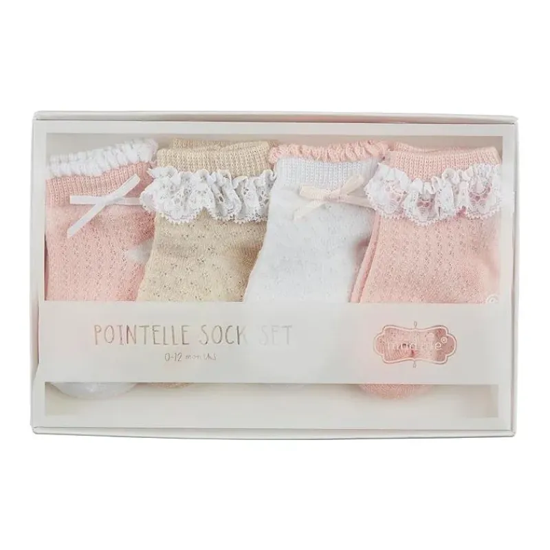 mud_pie__baby_pink_pointe_SKUTALUuLKX_0.webp Mud Pie - Baby Pink Pointelle Baby Sock Set, 0/12 Months Sale