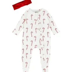 Mud Pie - Candy Cane Sleeper & Headband Set Discount