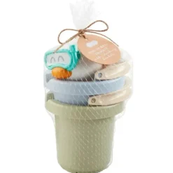 Mud Pie - Conjunto de balde de banho empilhável azul New