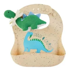 Mud Pie - Dinossauro Silicone Bib Chocalho New
