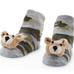 Mud Pie - Meias Camo Bear Rattle Toe, 0/12M Fashion