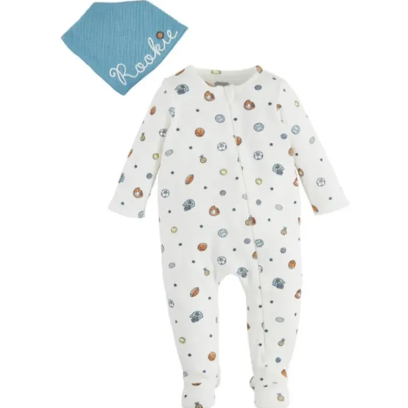 mud_pie__sports_print_sle_SKUCHGbt7ux_0.webp Mud Pie - Sports Print Sleeper & Bib Set Hot