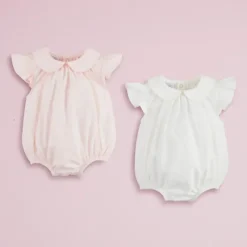 Mud Pie - White Collared Poplin Bubble Outlet