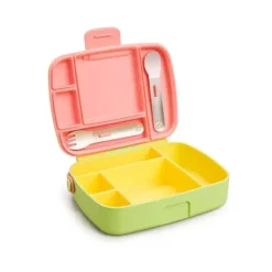 Munchkin - Lancheira Bento com Utensílios de Aço Inoxidável (Amarelo e Rosa) Clearance
