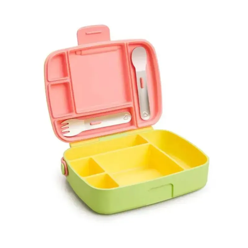 munchkin__lancheira_bento_SKUVLZlU5A0_4.webp Munchkin - Lancheira Bento com Utensílios de Aço Inoxidável (Amarelo e Rosa) Clearance