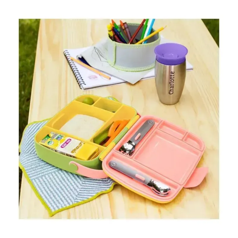 munchkin__lancheira_bento_SKUVLZlU5A0_5.webp Munchkin - Lancheira Bento com Utensílios de Aço Inoxidável (Amarelo e Rosa) Clearance