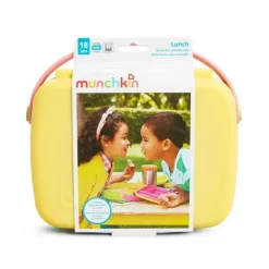 Munchkin - Lancheira Bento com Utensílios de Aço Inoxidável (Amarelo e Rosa) Clearance