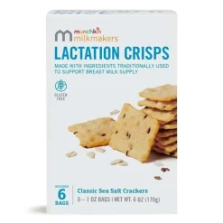 Munchkin - Milkmakers Lactation Crisps para mães que amamentam, amamentam e bombeiam, sem glúten e feno-grego, sal marinho Discount