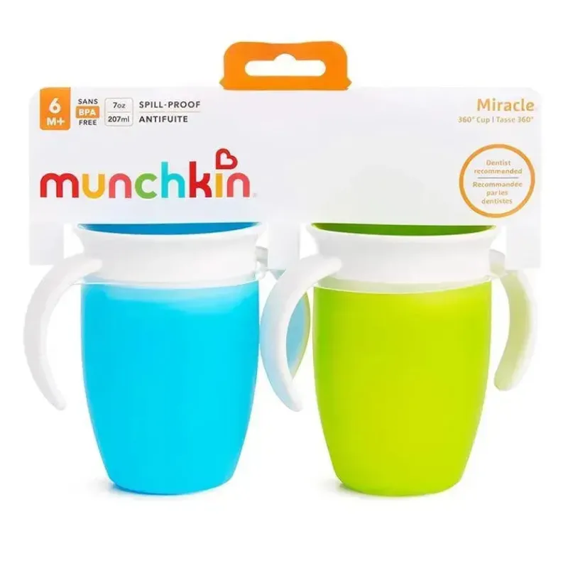 munchkin__pk_miracle__tra_SKUwg5JEZm8_1.webp Munchkin - 2Pk Miracle 360° Trainer Cup, Azul/Verde Best