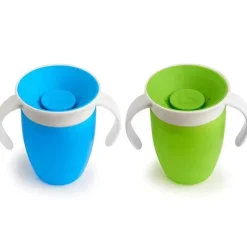 Munchkin - 2Pk Miracle 360° Trainer Cup, Azul/Verde Best