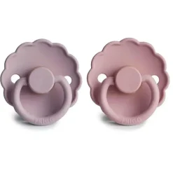 Mushie - 2 unidades de chupeta de borracha natural Frigg Daisy, rosa bebê/lilás suave, 0/6M Sale