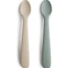 Mushie - 2 unidades de colheres de alimentação de silicone, Cambridge Blue/areia movediça Best
